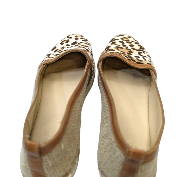 stuart weitzman  cheetah print leather espadrilles sz 38 (US sz 7) - Picture 7 of 12